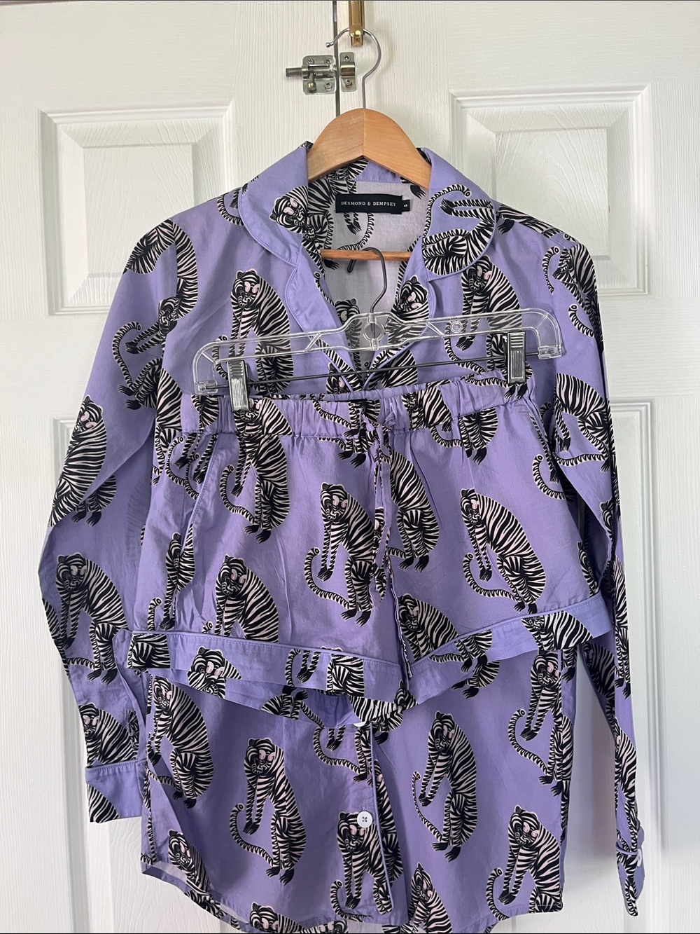 Desmond & Dempsey Sansindo Tiger Pajamas set shorts pockets
